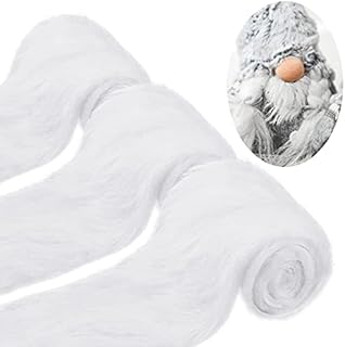 3 Pieces Christmas Faux Fur Ribbon White Fur Trim White Fabric Roll Soft Fluffy Fur Ribbon Plush for Christmas Tree Garlands Decor DIY Craft Costume Sewing 4 Inch x 5 Feet