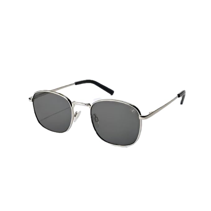 Metal Glint 2.0 Silver Black Square Sunglasses for Men & Women UV400 Protection Lightweight Metal Frame Stylish Square Sunglasses for Driving, Travel & Everyday Wear-image-21