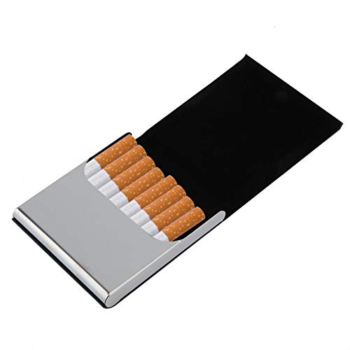 Estuche para cigarrillos con capacidad para 10 cigarrillos, cuero de PU, bonito regalo, estuche para puros para diferentes ocasiones y colocaciones(negro) Cover