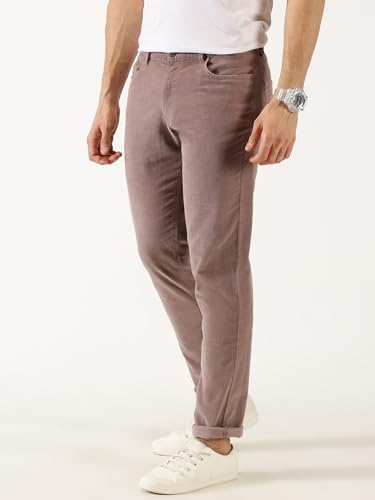 Image of Thomas Scott Men Mid Rise Slim Fit Corduroy Chino Pants