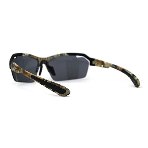 Mens Xloop Hunters Foliage Camo Half Rim Plastic Sunglasses4