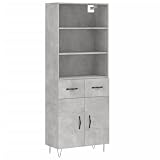 GHVBNMF Armadio Highboard grigio cemento, 69,5 x 34 x 180 cm, in legno