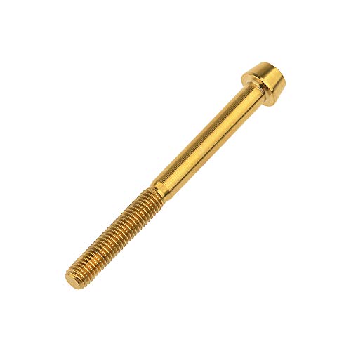 Image of Titanium Ti Bolt M5x9 16 18 20 25 30 35 40 45 50 55 60mm Tapered Head Screws Pack of 4 (M5x55mm, Gold)