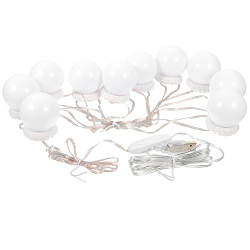 Luxshiny Luces de Bombilla LED para Espejo de Maquillaje, Juego Ventosas y Control de Temperatura, Iluminación para Baño y Tocador