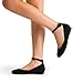 DREAM PAIRS Women's Dress Flats Ballet Low Wedge Round Toe Ankle Strap Comfortable Casual Flats Shoes,Size 9,Black/Nubuck,REVONA