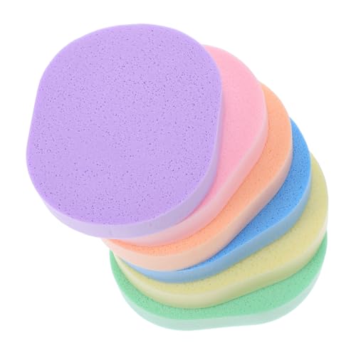 Beatifufu 6個 洗顔パフ 洗顔スポンジ 軽量高吸水 メイク落とし用 繰り返し使える フェイススクラバー 海藻色バリエーション付き 携帯便利
