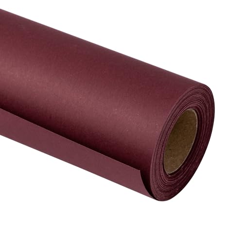 RUSPEPA Kraft Paper Roll - 44.5 cm x 10 m - Recyclable Paper Perfect for Wrapping Craft Packing Floor Covering Dunnage Parcel Table Runner Wine Red