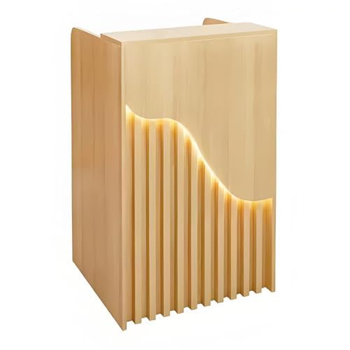 Genérico Mostrador de recepción, mostrador de Venta minorista, Caja, cajero, Mesa de Oficina con cajones, Cable, Escritorio de recepción LED, Mesa de mostrador Frontal Moderna, Elegante mostrador de