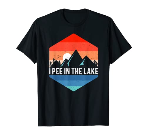 I Pee In The Lake Divertidas Vacaciones de Verano Vintage Navegación Camiseta