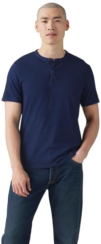 Levi's Camiseta para Hombre Housemark Henley, True Indigo Dark Ind, M