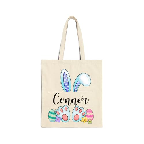 Personalized Easter Basket for Kids with Names, Easter Bunny Bag for Boys, Easters Tote Bags for Kids, Custom Egg Hunt Bag, Easters Canvas Totes
