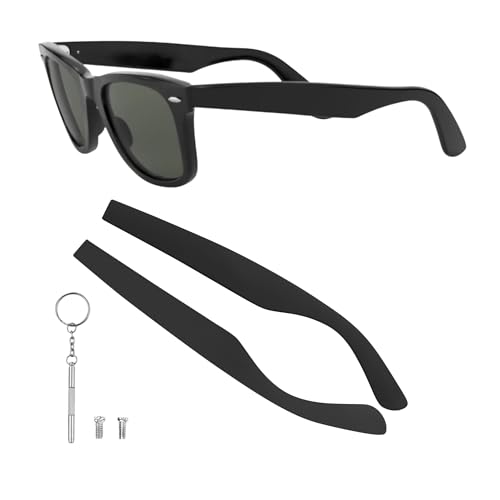 Replacement Temple Arms Compatible with Ray-Ban RB2132 New Wayfarer Sunglasses Left & Right Pair with Repair Kit (Screwdriver & Screws) Easy Sunglasses Repair No Logo (Matte Black Pair)