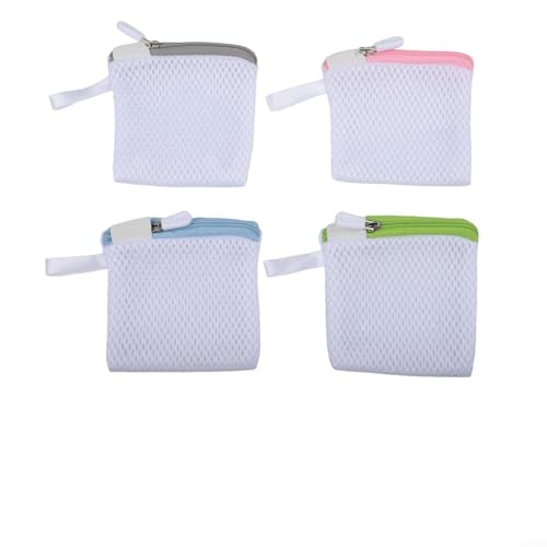 ZYNCUE Lot de 4 sacs de rangement pour dosettes de linge, perles parfumées et détergent à lessive – Sacs de protection dissous avec design en maille pour une utilisation facile