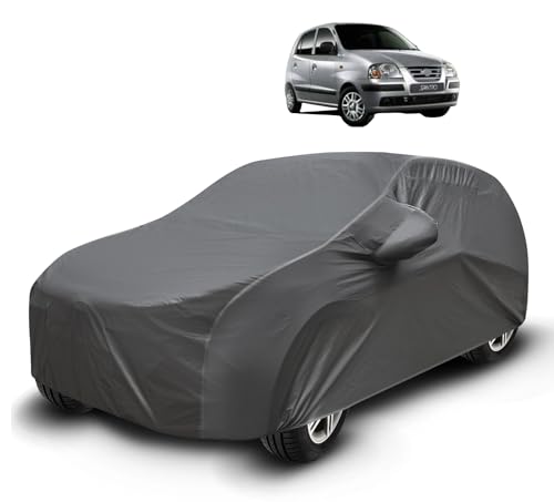 Image of Auto Hub Waterproof Car Cover Compatible with Santroo (Model : 2005-2011) with Mirror Pockets, Soft Cotton Lining, Santroo Car Cover Waterproof, Grey
