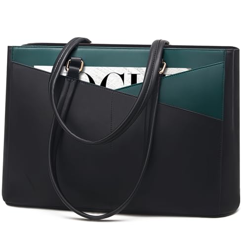 LOVEVOOK Laptop Bag for Women 15.6 Inch Tote Bags Waterproof Leather Briefcase Computer Women Business Office Work Bag