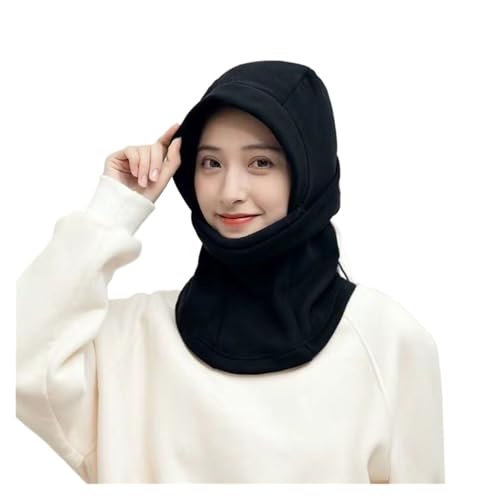 Chapeau d'hiver pour femmes bonnet tricoté chaud et bavoir doublé velours solide