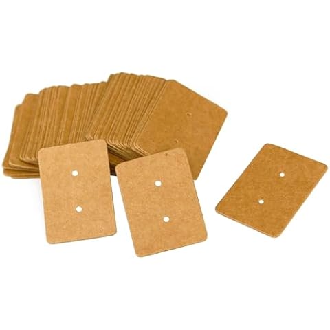 TIAMALL 500 PCS Earring Card Holder Jewelry Display Cards 1" x 1.4" Ear Stud Earring Card(Brown) Cover