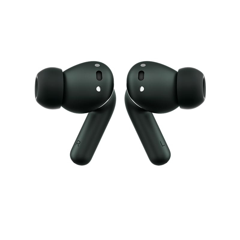 Image of Motorola Moto Buds+ Hi-Res Audio, Dynamic ANC, Dual Drivers, up to 38 Hours of Playtime, Water-Repellent Design - (Black)