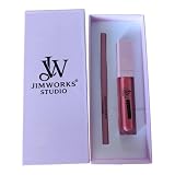 JIMWORKS Pack BRILLO labial Espejo y Luz Incorporado y Delineador Labial Waterproof Larga Duración para Regalar Labios Hidratados Vitamina E Aceite de Jojoba Manteca Cacao (Coral Pearl)