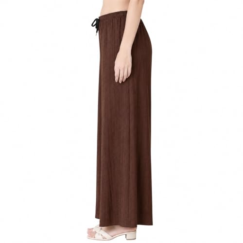 Image of Women Wide Leg Palazzo Pants Combo Pack of 2 |Trousers for Women | Loose Fit Textured Palazzo Pants for Women & Girls | Casual Lounge Travel Wear