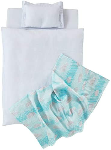 SANDESICA サンデシカ ベビー布団 セット | ミニサイズ わたしとベビーのお布団セット ミニサイズ 60×90cm 9点セット おくるみケット ライラックグレー×レイニー 1406-9998-53