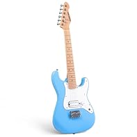Easy to Use: This miniature-shaped guitar features one smooth-sounding pickup for fuss-free rock & roll. Lightweight body and short-scale neck make first chords a breeze for little rockers! Big Tone, No Complications: Single Humbucker pickup design k...