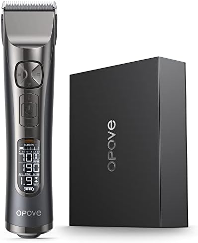 opove Professional Cordless Hair Clippers for Men/Kids, Quite Hair Cutting Machine for Barbers/Stylists with 250 Min Runtime and Smart LCD Display
