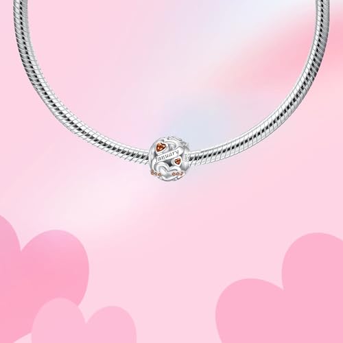Image of Birthstone Charm 925 Sterling Silver Charms fits Bracelets and Necklace Pendant Bead Happy Birthday Charms Jewelry Present for Women Family Friends