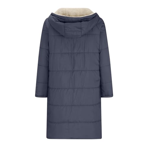 XUNRYAN Womens Winter Sherpa Puffer Jackets Zip Up Long Parka Quilted Lightweight Down Coat Fleece Lined Outdoor Anorak Hood3