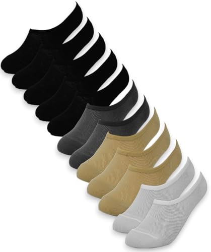 Image of Sexy Basics Women's No Show Mesh Anti-slid Casual Liner Socks - Multi Packs