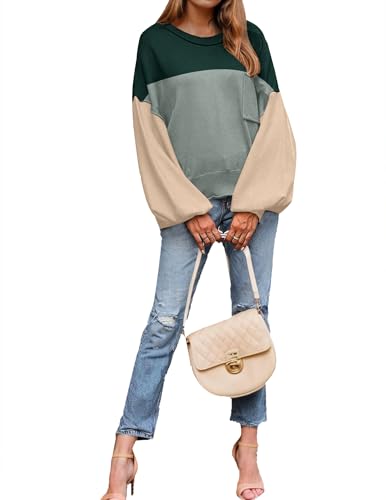 Image of Zeagoo Sweaters for Women 2025 Trendy Fall Fashion Oversized Lantern Long Sleeve Knitted Pullover Tops Outfits