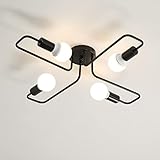 [Tamaño y bombilla]: Tamaño: Dia66 * H12.5cm (25.98 * 4.92 pulgadas); La lámpara de techo es adecuada para varias bombillas con base E27 (Bombilla no incluida), Max 60W, AC220V.
