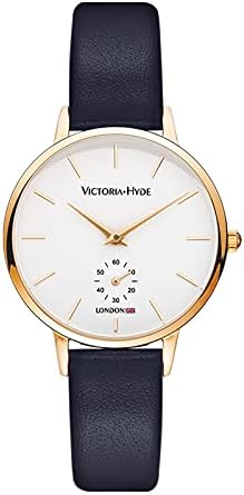 VICTORIA HYDE Women Watches Genuine Leather Strap Second Hand Analog Quartz Watch with Rose Gold Case Wrist Watches for Ladies Gifts for Her