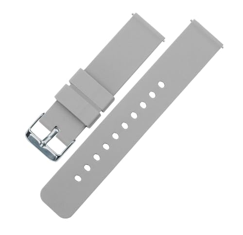 BARTON Watch Bands - Soft Silicone Quick Release Straps, 18mm, Cool Grey