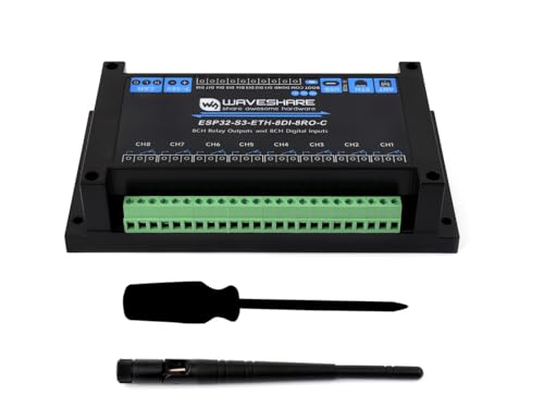 Industrial 8-Channel ESP32-S3 WiFi Relay Module, Built-in Xtensa 32-bit LX7 Dual-core Processor, Onboard Isolated CAN Interface @XYGStudy (ESP32-S3-ETH-8DI-8RO-C)