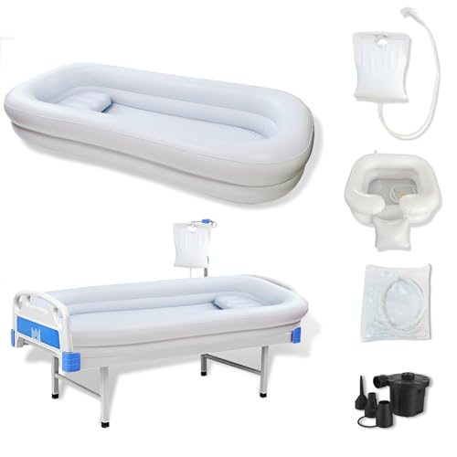 TONGTONGFA,Medical Inflatable Bathtub,Inflatable Bed Bath,Medical PVC Bedside Shower Bathtub Kit,Bed...