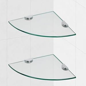 SYLXTEEM Glas-Eckregal, 2er-Set