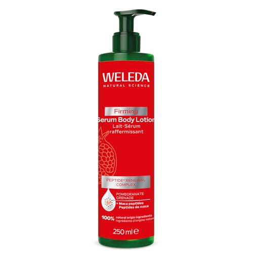 Weleda   Leche Corporal Granada, Hidrata y Reafirma, Combate Envejecimiento Prematuro, con Peptidos de Maca y Granada, 100% Natural, Todo Tipo de Piel, Vegano   250 ml