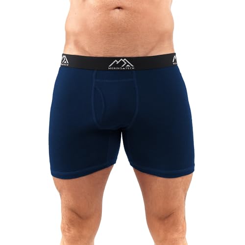 Merino.tech Boxer Lana Merino Hombre (Medium, 170 Midnight Navy)