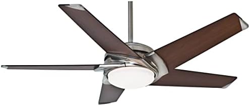 Casablanca 54 inch Indoor Ceiling Fan with LED Light and Remote Control - Standard Mount Ceiling Fan, 5 Blades, For Bedroom, Living Room, or Kitchen, Quiet - Stealth 59164, Brushed Nickel