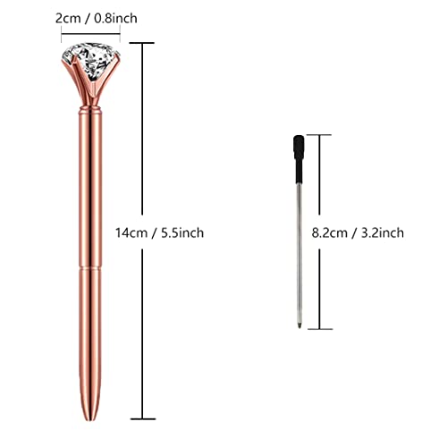 Oddmoal Diamond Pens Fun Fancy Crystal Diamond Pen For Women, Bling Metal Pens, Black Ink, 12 Count(Mixed Colors) #TOP3