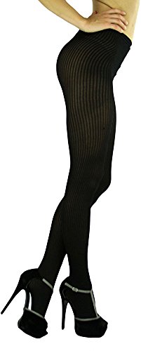 Image of ToBeInStyle Womens High Fashion Sheer Full Footed Vertical Stripe Tights