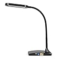 TW Lighting IVY-40WT The Ivy LED Desk Lamp with USB Port, 3-Way Touch Switch, Black
