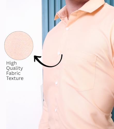 Image of CONTRARY Men's Pure Cotton Solid Stylish Casual & Formal Wear Shirt | Stylish Regular Fit Full Sleeve Comfortable Office Party Trendy Shirt - Multi Color