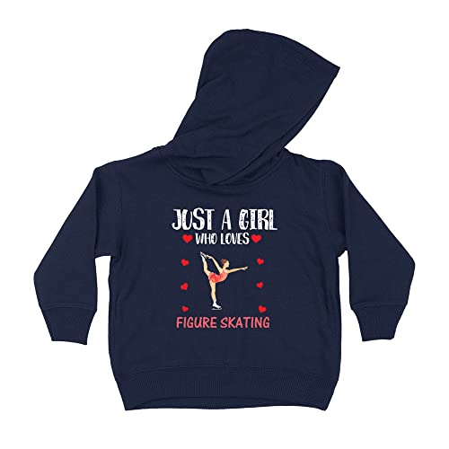 Girl Who Loves Figure Skating Kids Hoodie Sweatshirt Toddler 5T Navy