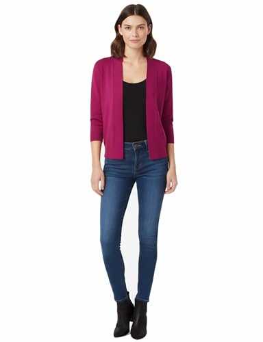 Image of Allsense Women's 3 /4 Sleeve Cropped Shrug Cardigan | Classic Bolero, Open-Front, Lightweight Soft Fine Knit Cover Up