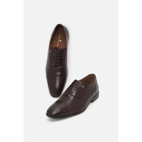 Image of Louis Philippe Men Premium Leather Breathable Lining Material Anti Slip with Heel TPR Sole Formal Oxford Shoes