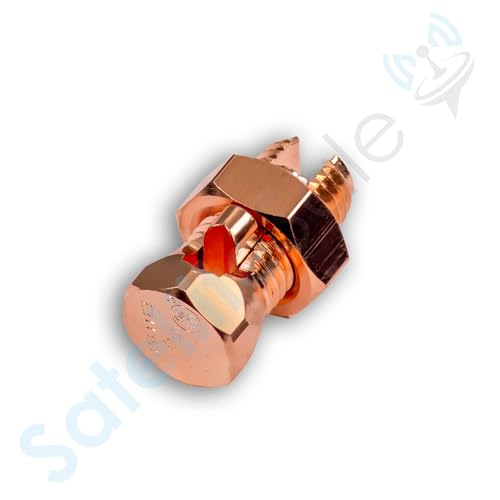 satellitesale ul-listed bonding lugs high conductivity copper coated brass grounding split bolt connectors size 6 pack of 5 pieces