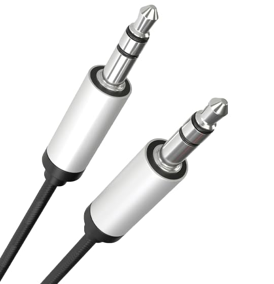 Cable Auxiliar de Audio 3.5mm Nylon Trenzado 6 Pies miniatura 1