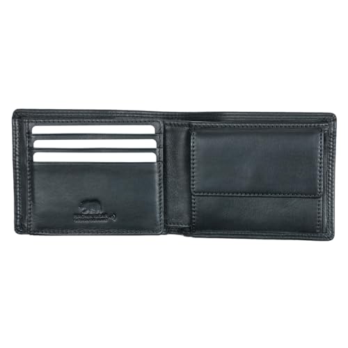 Image of BROWN BEAR Prime Bifold Wallet for Man with Coin Pocket | Genuine Leather | Wallet for Men Leather Original (Black)